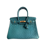 Hermes Blue Ostrich Birkin 30