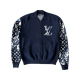 Louis Vuitton Blue & White Floral Monogram Bomber