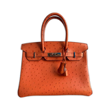 Hermes Orange Ostrich Birkin 30