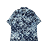 Louis Vuitton Blue Tapestry Monogram Button Up Shirt