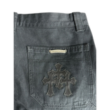 Chrome Hearts Black Herringbone Cross Patch Carpenter Pants