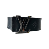 Louis Vuitton Monogram Eclipse SIlver Buckle Belt