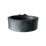 Louis Vuitton Monogram Eclipse SIlver Buckle Belt