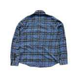 Chrome Hearts Blue Cross Patch Jacquard Button Up Shirt