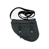 Dior Black CD Diamond Mini Saddle Bag