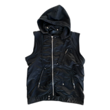 Chrome Hearts Black Nylon Hooded Biker Vest