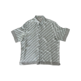 Dior White Diamond Oblique Silk Button Up Shirt