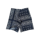 Dior Cactus Jack Navy & White Diamond Bandana Print Silk Shorts