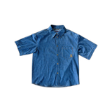 Louis Vuitton Blue & Gold Embroidered Denim Shirt