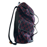 Gucci Navy & Red GG Monogram Wool Backpack