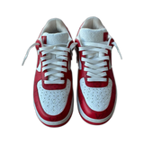 Louis Vuitton Nike Red & White Monogram Air Force 1 Sneakers