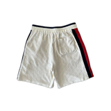 Gucci White GG Monogram Striped Terry Cloth Shorts