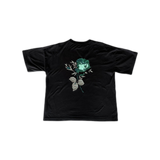 Dior Jardin Black & Green Flower Logo Embroidered T-Shirt