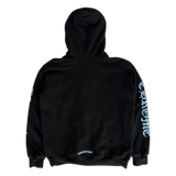 Chrome Hearts Black & Blue Script Logo Thermal Zip Up Hoodie