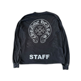 Chrome Hearts Black & Grey Staff Horseshoe Logo Longsleeve T-Shirt