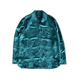 Louis Vuitton Green & Blue Monogram Silk Button Up Shirt