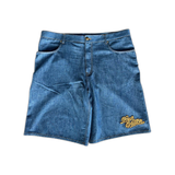 Louis Vuitton Blue & Gold Embroidered Logo Shorts