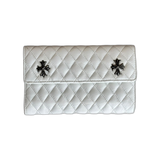 Chrome Hearts White Quilted Cross Wallet