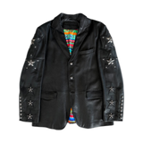 Chrome Hearts Black Leather Custom Order Blazer Jacket