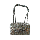 Chanel Silver Sequin Medium Flap Bag