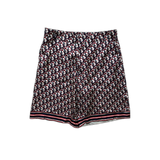 Dior Blue & Red Pixel Oblique Bermuda Silk Shorts