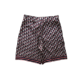 Dior Blue & Red Pixel Oblique Bermuda Silk Shorts