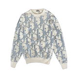 Dior Beige & Silver Reflective Oblique Wool Sweater