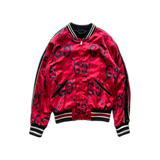 Gucci Red & Black Ghost GG Monogram Bomber Jacket