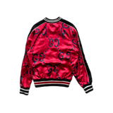 Gucci Red & Black Ghost GG Monogram Bomber Jacket