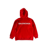 Balenciaga Red & White Logo Hoodie