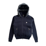 Moncler Navy Maglione Hooded Zip Up Cardigan