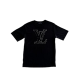 Louis Vuitton Black & White LV Stitch Logo T-Shirt