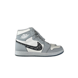 Dior Air Jordan Grey & White Oblique High Top Sneakers