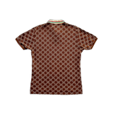 Gucci Brown & Tan GG Monogram Polo T-Shirt