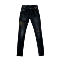 Amiri Aged Black Camouflage Core Applique Logo Jeans