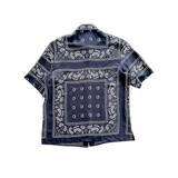 Dior Cactus Jack Navy & White Diamond Bandana Print Silk Button Up Shirt