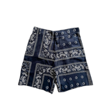 Dior Cactus Jack Navy & White Diamond Bandana Print Silk Shorts