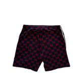 Gucci Navy & Red GG Monogram Jacquard Shorts