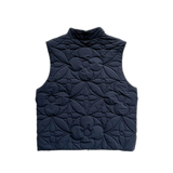 Louis Vuitton Navy Flower Monogram Puffer Vest