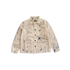 Gallery Dept Beige Paint Splatter Chore Jacket