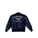 Dior Navy Pinstripe Atelier Embroidered Bomber Jacket