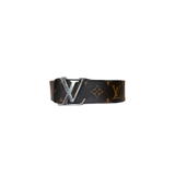 Louis Vuitton Brown Monogram Silver Buckle Belt