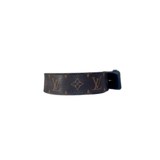 Louis Vuitton Brown Monogram Silver Buckle Belt