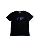 Dior Kenny Scharf Black & Blue Embroidered Logo T-Shirt