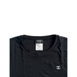 Chanel Black & White CC Logo Embroidered T-Shirt