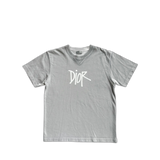 Dior Stussy Grey & White Logo T-Shirt