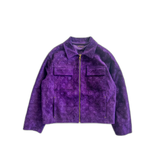 Louis Vuitton Purple Embossed Monogram Suede Workwear Jacket