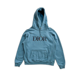 Dior Peter Doig Light Blue Embroidered Logo Hoodie