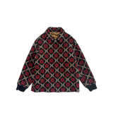 Gucci Black & Red GG Monogram Marco Wool Jacket