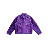 Louis Vuitton Purple Embossed Monogram Suede Workwear Jacket